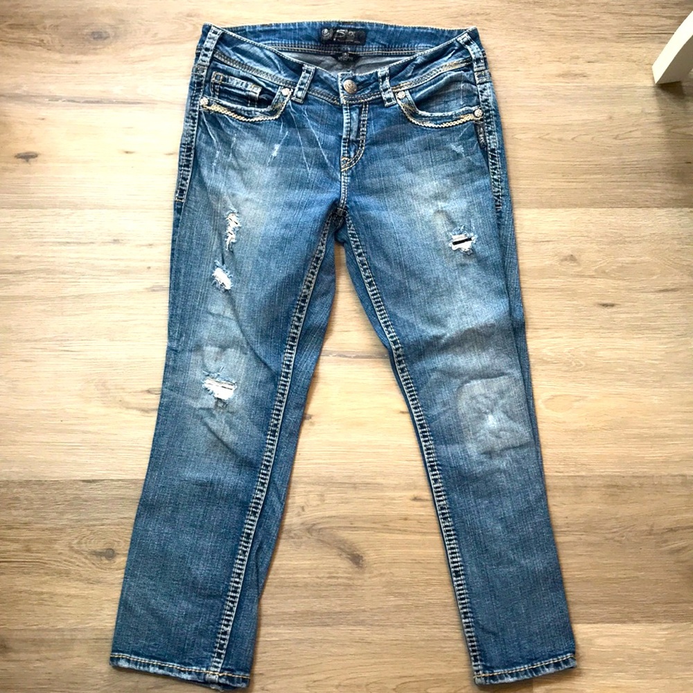 Silver Crop Jean